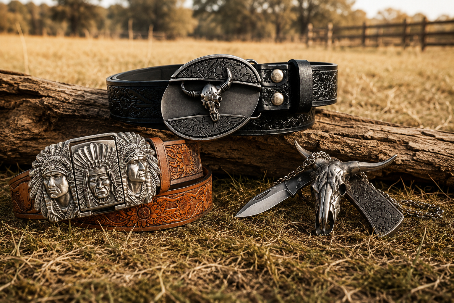 Cowboy com cavalos no campo